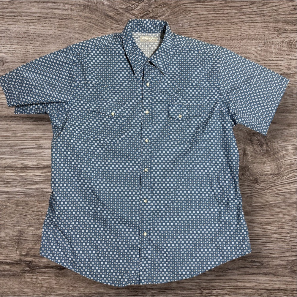Vintage Wrangler Shirt Mens XL Wrancher‎ Rancher Southwest Cowboy Retro AOP